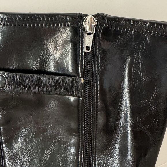 Marc Fisher Sishem Heeled Knee High Boots Pointed Toe 8M Black Goth Witchy - Picture 6 of 14